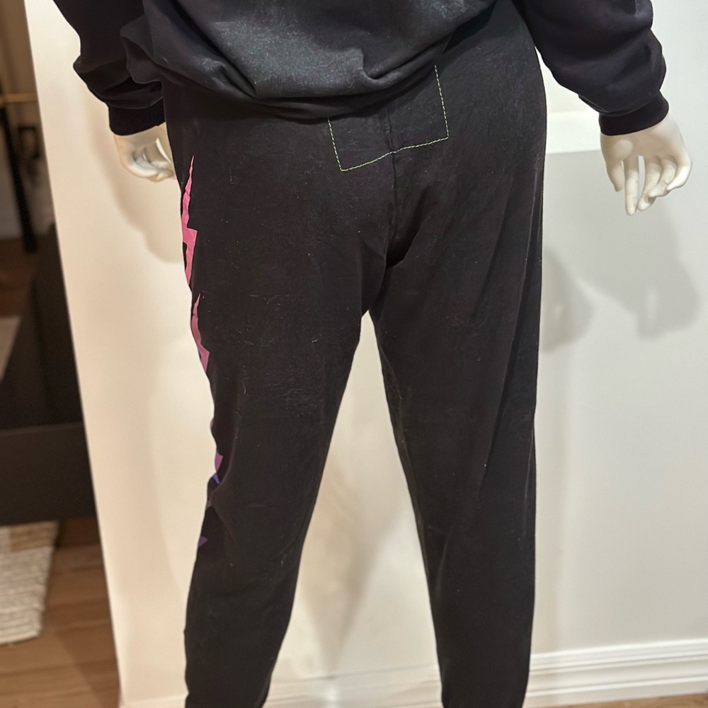 Aviator Nation Bolt Fade 4 sweatpants, Black & Pinl